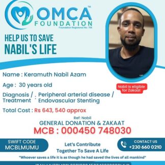 Help Save Nabil’s Life – Urgent Treatment for Peripheral Arterial Disease