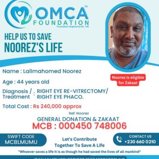 Help Save Noorez’s Life – Urgent Eye Surgery Support
