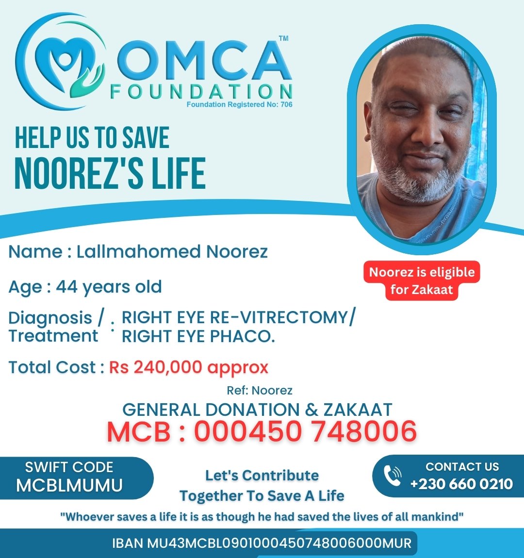Help Save Noorez’s Life – Urgent Eye Surgery Support