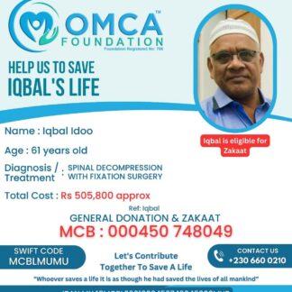 Help Save Iqbal’s Life – Support His Spine Surgery Treatment
