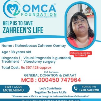 Help Save Zahreen’s Life – Urgent Eye Treatment & Vitrectomy Surgery Support