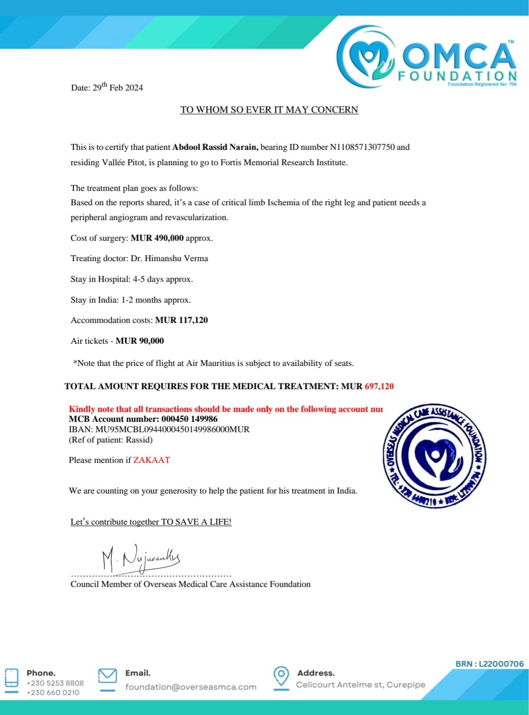 Help Save Rassid’s Life – Urgent Limb Ischemia Treatment Support - Image 2