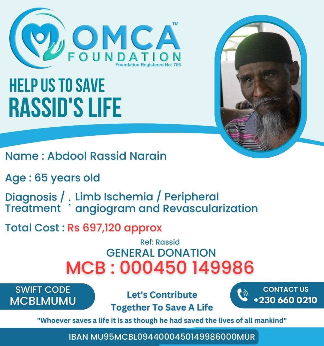 Help Save Rassid’s Life – Urgent Limb Ischemia Treatment Support