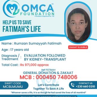 Help Save Fatimah’s Life – Urgent Kidney Transplant Treatment