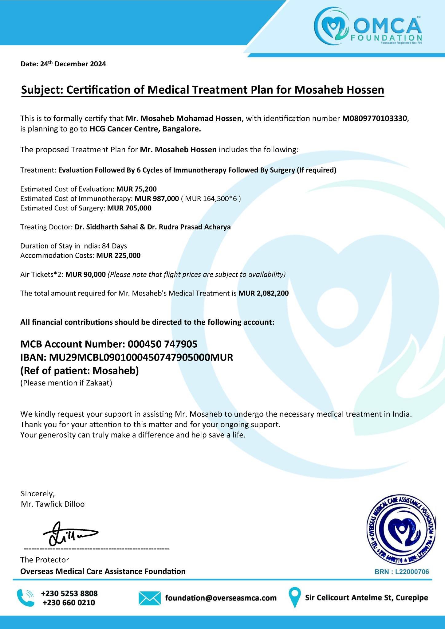 Help Save Mosaheb’s Life – Urgent Cancer Treatment & Immunotherapy - Image 2