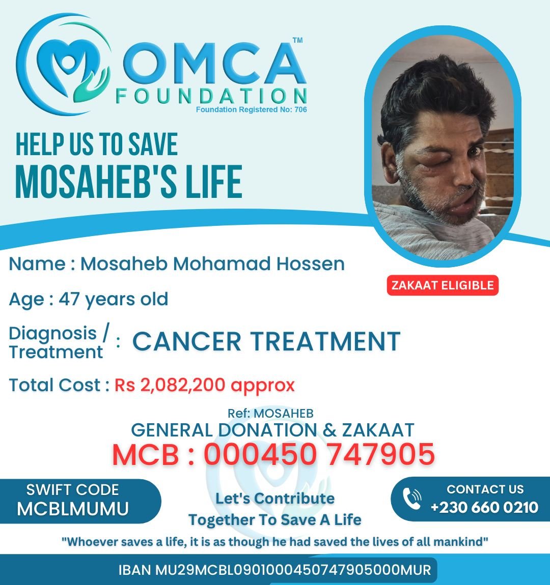 Help Save Mosaheb’s Life – Urgent Cancer Treatment & Immunotherapy