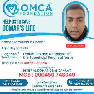 Help Save Oomar’s Life – Urgent Superficial Peroneal Nerve Treatment