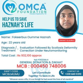 Help Save Haznah’s Life – Urgent Scoliosis Deformity Correction Surgery
