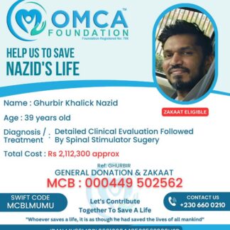 Help Save Nazid’s Life – Urgent Spinal Stimulator Surgery