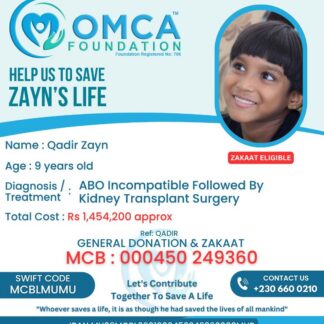 Help Save Zayn’s Life – Urgent Kidney Transplant Surgery