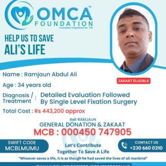 Help Save Ali’s Life – Urgent Single Level Fixation Surgery