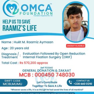 Help Save Raamiz’s Life – Urgent ORIF Surgery & Bone Treatment