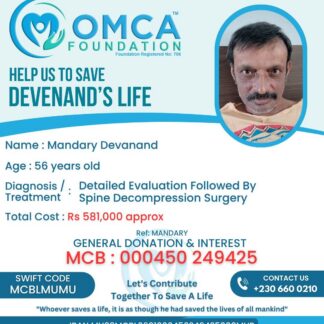 Help Save Devenand’s Life – Urgent Spine Decompression Surgery
