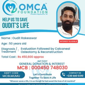 Help Save Oudit’s Life – Urgent Calcaneal Osteotomy & Reconstruction Surgery