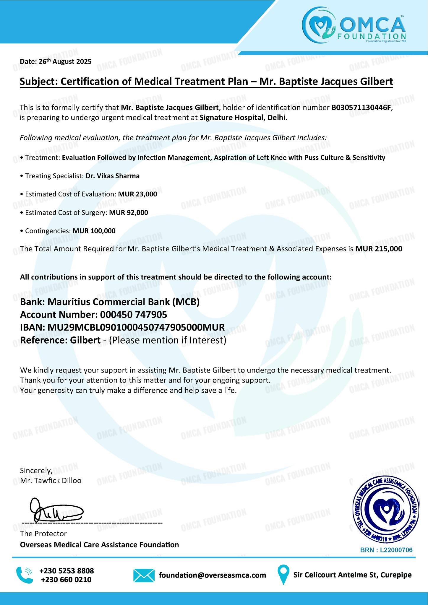 Help Save Gilbert’s Life – Urgent Infection Management & Knee Treatment - Image 2