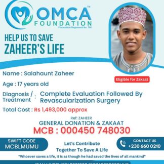 Help Save Zaheer’s Life – Urgent Revascularization Surgery