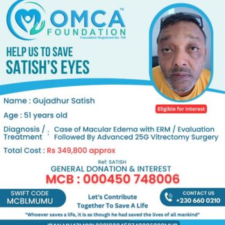 Help Save Satish’s Eyes – Urgent Vitrectomy Surgery