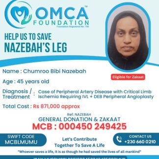 Help Save Nazebah’s Leg – Urgent Peripheral Angioplasty Treatment