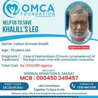 Help Save Khalill’s Leg – Urgent Treatment for Chronic Lymphedema