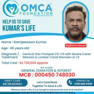 Help Save Kumar’s Life – Urgent Spine Surgery Needed