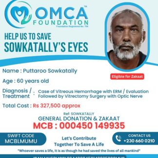 Help Save Sowkatally’s Eyes – Urgent Eye Surgery Required