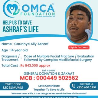 Help Save Ashraf’s Life – Urgent Facial Surgery Needed