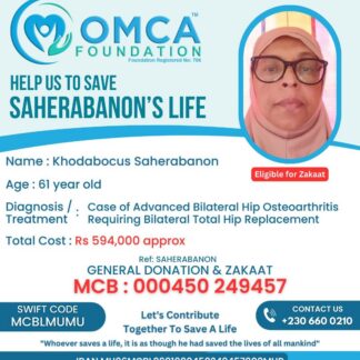 Help Save Saherabanon’s Life – Urgent Hip Replacement Surgery