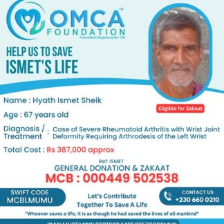 Help Save Ismet’s Life – Urgent Wrist Surgery Needed
