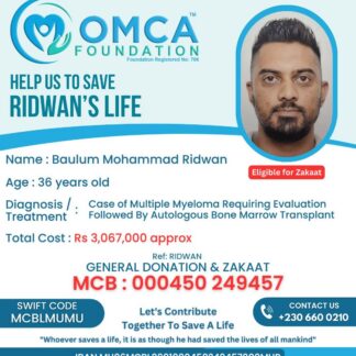 Help Save Ridwan’s Life – Urgent Bone Marrow Transplant Needed