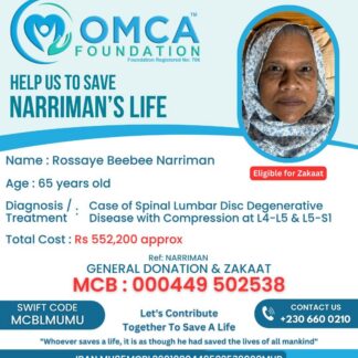 Help Save Narriman’s Life – Urgent Spine Surgery Needed