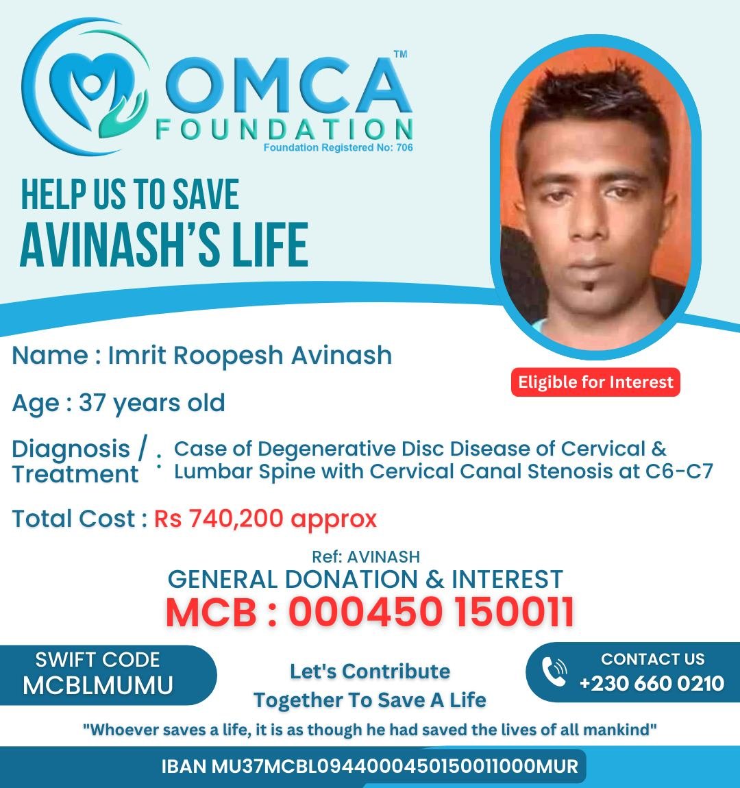 Help Save Avinash’s Life – Urgent Spine Surgery Needed