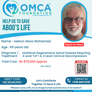 Help Save Aboo’s Life – Urgent Spine Surgery Support