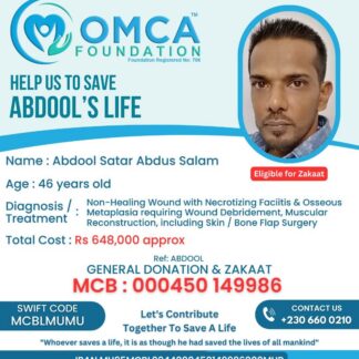 Help Save Abdool’s Life – Urgent Reconstructive Surgery Needed