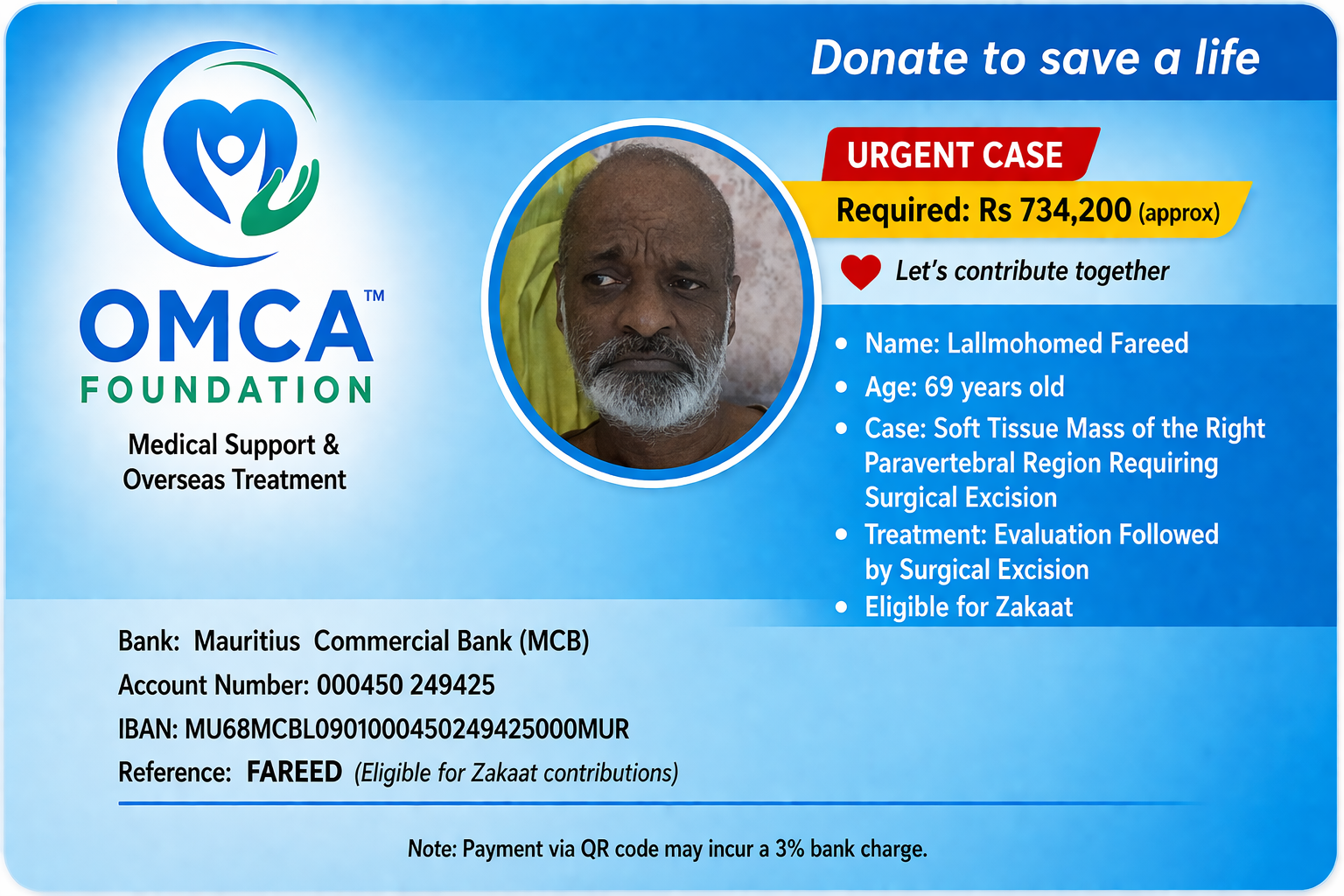 Help Save Fareed’s Life – Urgent Surgery for Soft Tissue Mass - Image 3