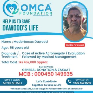 Help Save Dawood’s Life – Urgent Treatment for Acromegaly