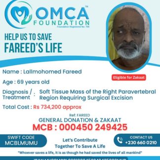 Help Save Fareed’s Life – Urgent Surgery for Soft Tissue Mass