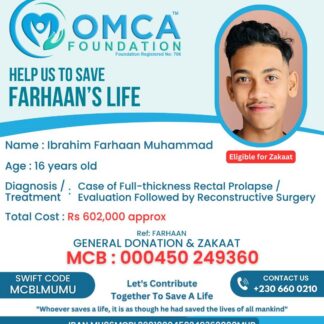 Help Save Farhaan’s Life – Urgent Surgery for Rectal Prolapse