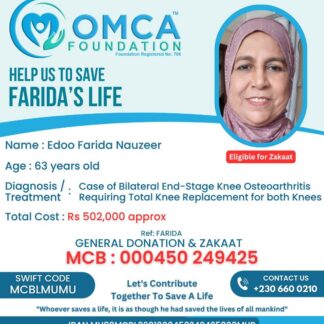 Help Save Farida’s Life – Urgent Knee Replacement Surgery Support