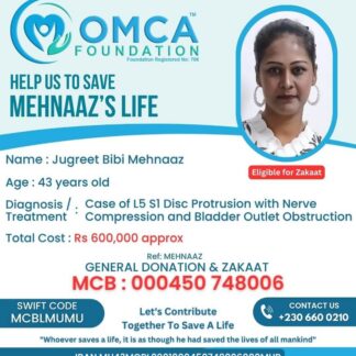 Help Save Mehnaaz’s Life – Urgent Spine Surgery Support