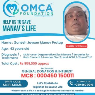Help Save Manav’s Life – Urgent Spine Surgery Support