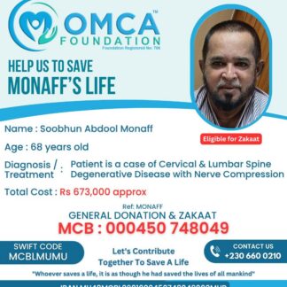 Help Save Monaff’s Life – Spine Surgery Donation Support