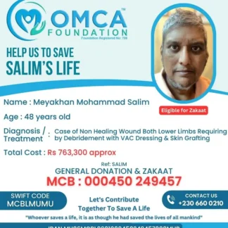 Help Save Salim’s Life – Urgent Wound Treatment & Skin Grafting Support