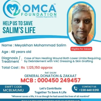 Help Save Salim's Life – Urgent Lower Limb Reconstruction Treatment Support