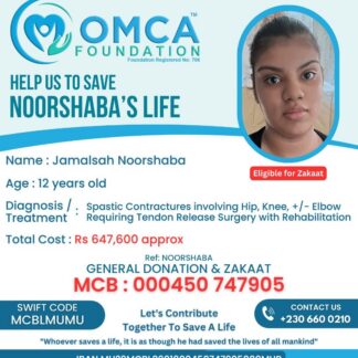 Help Save Noorshaba’s Life – Urgent Tendon Release Surgery Needed