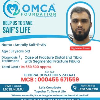 Help Save Saif’s Life – Urgent Leg Surgery Donation Support