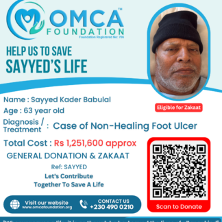 Help Save Sayyed’s Life – Urgent Foot Ulcer Treatment Support
