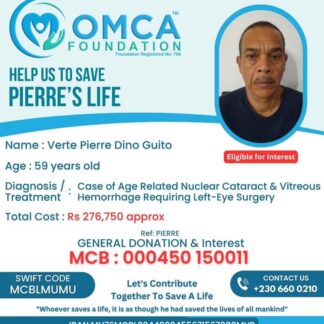 Help Save Pierre’s Vision – Urgent Eye Surgery Support